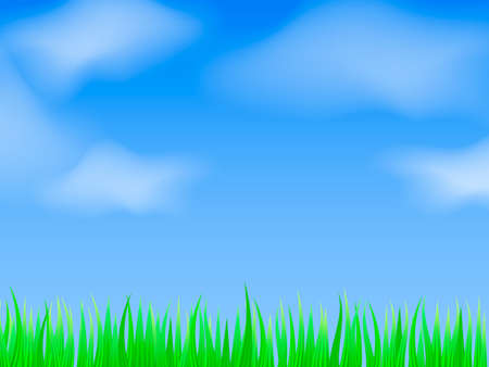Green grass background. Vector stock illustration for poster or bannerのイラスト素材