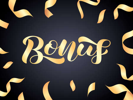 Bonus brush lettering. Word for card or poster. Vector stock illustrationのイラスト素材