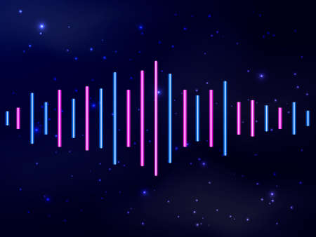 Music neon equalizer. Vector stock illustration for poster or card