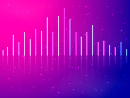 Music neon equalizer. Vector stock illustration for poster or cardのイラスト素材