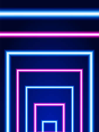 Neon striped lighting entrance. Abstract background. Vector stock illustrationのイラスト素材