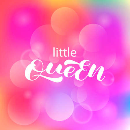 Little Queen lettering. Vector stock illustration for poster or bannerのイラスト素材