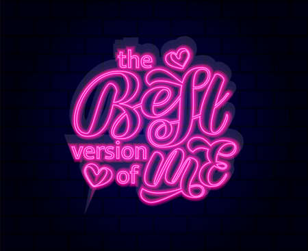 The Best version of me brush lettering. Vector illustration for clothes, banner or posterのイラスト素材