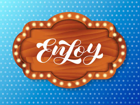 Enjoy brush lettering. Vector stock illustration for card or posterのイラスト素材