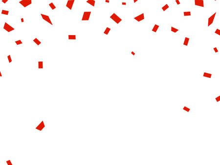Vector stock illustration. Falling red confetti isolated on a white background for card or posterのイラスト素材