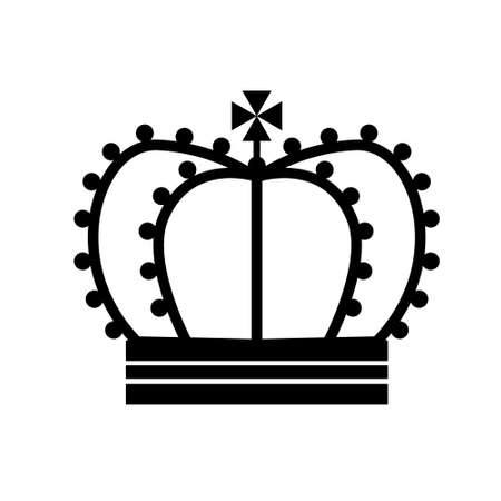 Black crown flat style isolated on a white background. Vector stock illustration for card or posterのイラスト素材