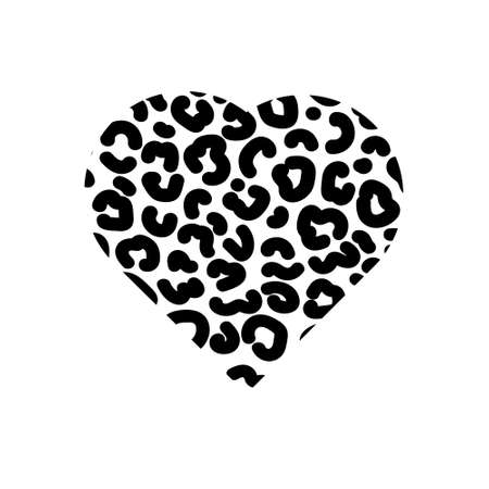 Leopard print heart icon.Animal heart love pet concept. Vector stock illustration for banner or poster.のイラスト素材