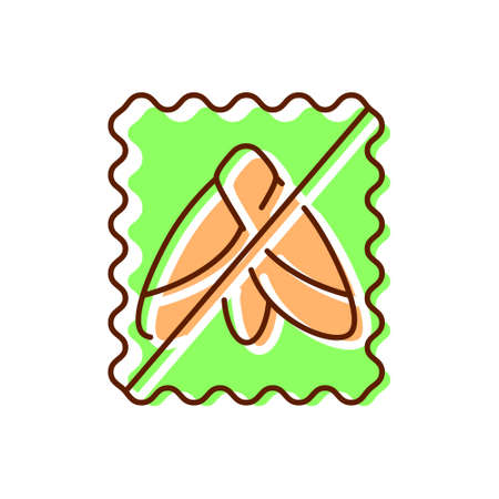 Moth repellent flat icon. Fabric feature. Textile industry. Insect protection. Color symbol. Isolated vector stock illustrationのイラスト素材