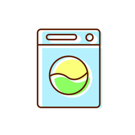 Washer flat icon. Easy care fabric feature. Textile industry. Color symbol. Isolated vector stock illustrationのイラスト素材