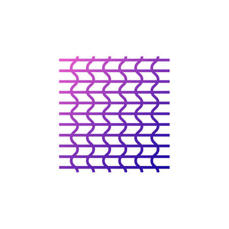 Fiber weaving outline icon. Fabric feature. Knitting idea. Material quality. Fiber type. Gradient...