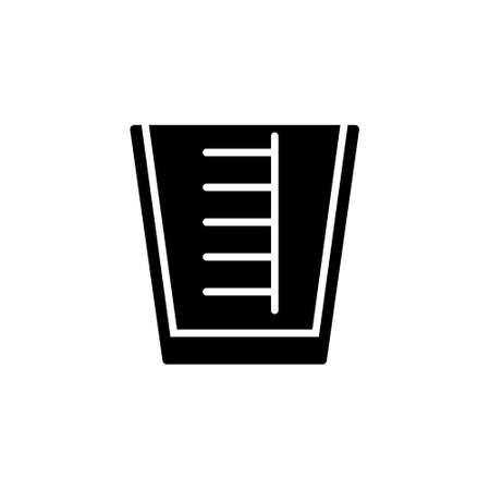 Measuring cup glyph icon. Black silhouette symbol. Kitchen tool. Isolated vector stock illustrationのイラスト素材