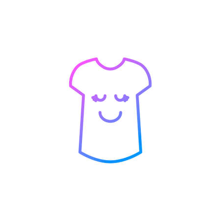 Funny t-shirt for sleeping outline icon. Homewear and sleepwear. Purple gradient symbol. Isolated vector stock illustrationのイラスト素材