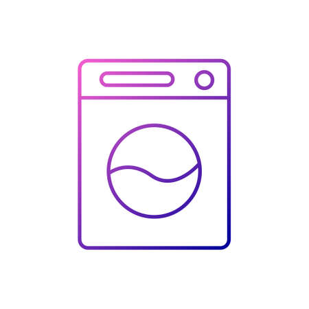 Washer outline icon. Easy care fabric feature. Textile industry. Gradient symbol. Isolated vector stock illustrationのイラスト素材