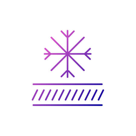 Snow and cold resistant fabric outline icon. Material quality. Fiber type. Gradient symbol. Isolated vector stock illustrationのイラスト素材