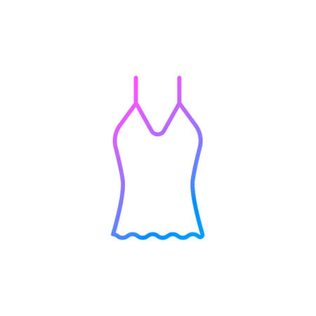 Woman undershirt outline icon. Homewear and sleepwear. Purple gradient symbol. Isolated vector stock illustrationのイラスト素材