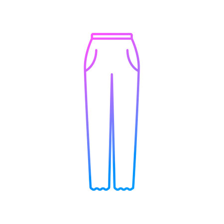 Domestic pants outline icon. Homewear and sleepwear. Purple gradient symbol. Isolated vector stock illustrationのイラスト素材