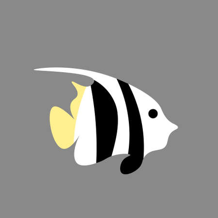 Zebra angelfish flat icon. Marine life. Maldives diving. Color filled symbol. Isolated vector...