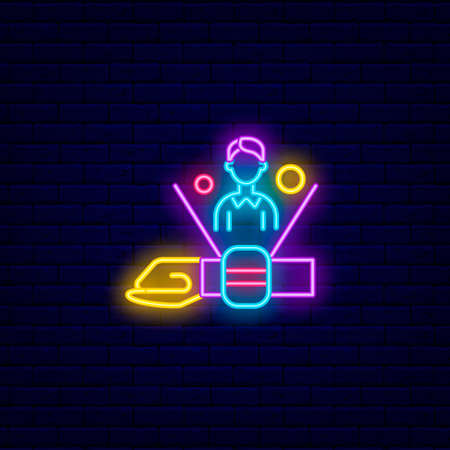 Futuristic watch neon icon. Cyberpunk concept. Future with robot technology. Night bright signboard. Outer glowing effect banner. Editable stroke. Isolated vector stock illustrationのイラスト素材