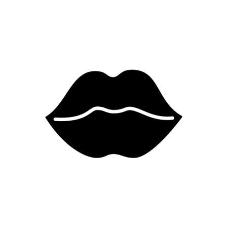 Woman lips glyph icon.のイラスト素材