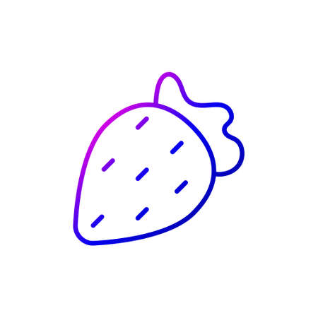 Strawberry outline icon. Sex shop logotype. Purple gradient symbol. Isolated vector stock illustrationのイラスト素材