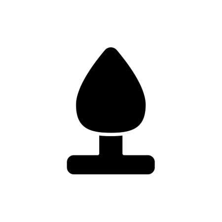 Sexual accessory glyph icon. Adult toy in sex shop. Black filled symbol. Isolated vector stock illustrationのイラスト素材