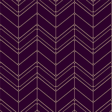 Golden art deco seamless pattern with zigzag. abstract print. geometric shape. Editable stroke. Vector stock illustrationのイラスト素材
