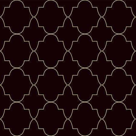 Polygonal seamless pattern with golden shapes. Art deco style. Black abstract print. Different...