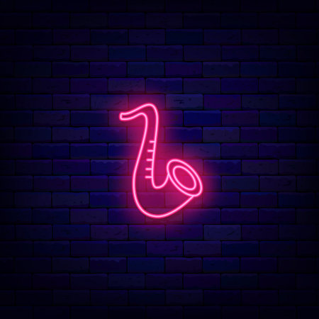 Saxophone neon sign. jazz concert.の写真素材
