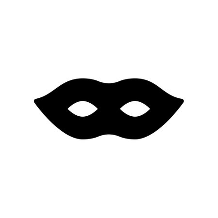 Masquerade eye mask sock glyph icon. party decor. Happy new year and Merry Christmas. black silhouette symbol. Isolated vector stock illustrationのイラスト素材
