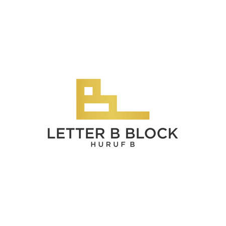 Abstract Initial Letter B Logo. Geometric Style isolated on Black Background. Modern And Elegant Monogram Icon, Usable for Business and Branding Logos. Flat Vector Logo Design Templateのイラスト素材