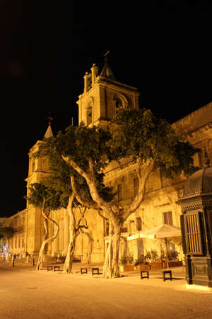 Valletta old city at nightの写真素材