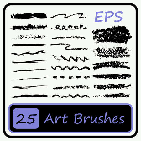 Art Brushes set - Black color - Vector Illustrationのイラスト素材