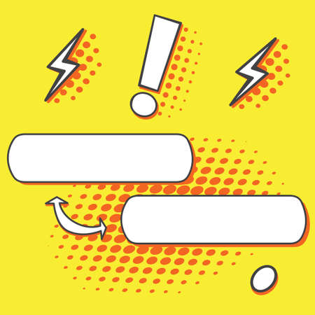 Pop art speech bubble on yellow backgroundのイラスト素材