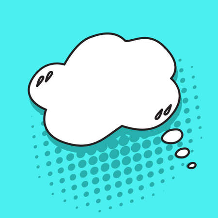 Pop art speech bubble on blue backgroundのイラスト素材