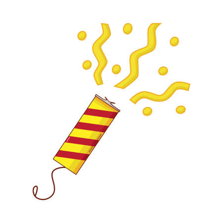 Cracker icon in comics style on white backgroundのイラスト素材