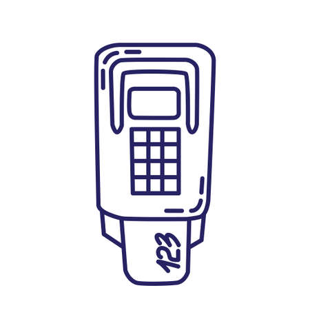 Card terminal icon in line style on white backgroundのイラスト素材