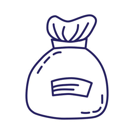 Bag icon in line style on white backgroundのイラスト素材