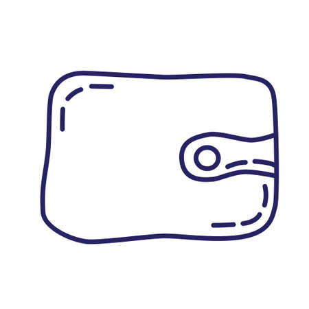 Wallet icon in line style on white backgroundのイラスト素材