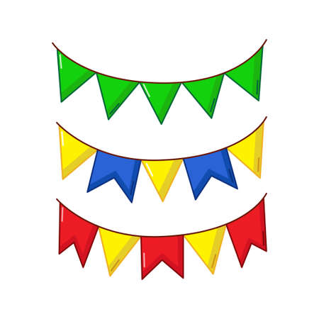 Garland icon in comics style on white backgroundのイラスト素材