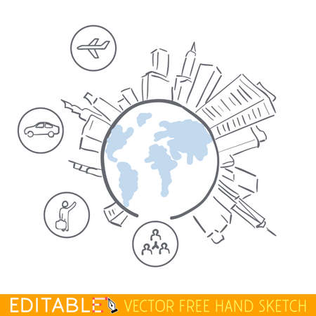 Demographic infographic. Editable vector graphic in linear style.のイラスト素材