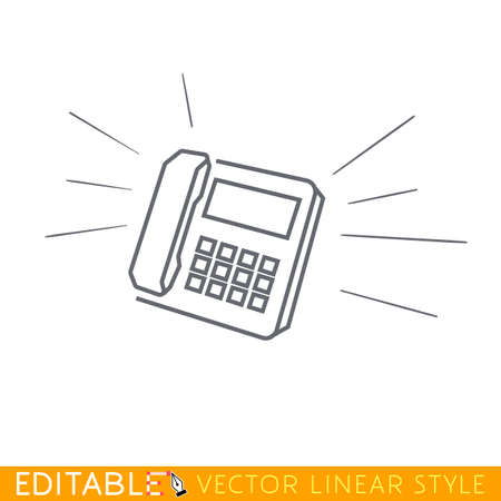 Ring. Incoming call. Editable vector icon in linear style.のイラスト素材