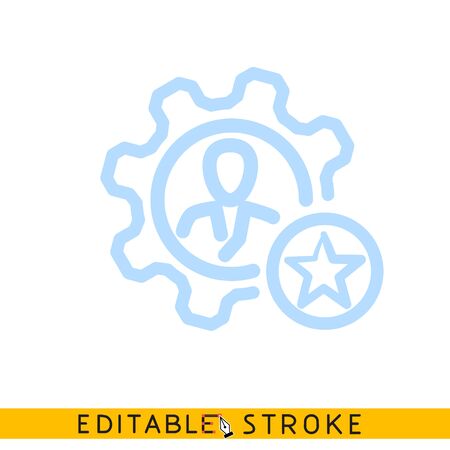 Human research setup icon. Line doodle sketch. Editable stroke icon.のイラスト素材