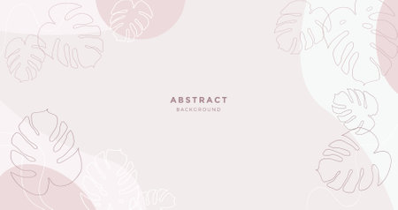 Trendy abstract background with monstera leaves. Vector illustration for your designのイラスト素材