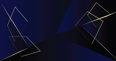 Luxury dark blue background with golden lines. Vector Illustrationのイラスト素材