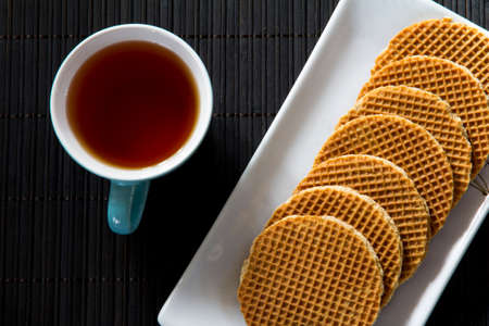 Dutch Waffles with Tea from Above