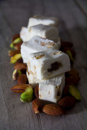 Close Up of Nougat on a Tableの写真素材