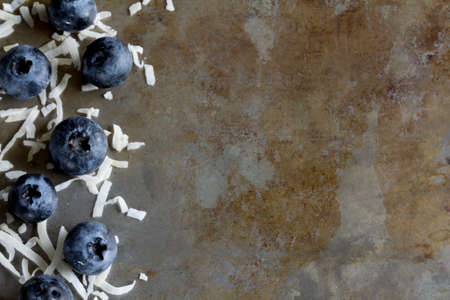 Blueberries and Coconut from Aboveの写真素材