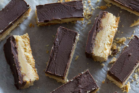 Rustic Chocolate Caramel Slice In Slices
