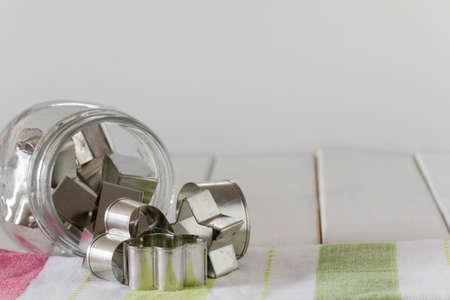 Cookie Cutter Shapes in a Jar with Copy Space - Verticalの写真素材