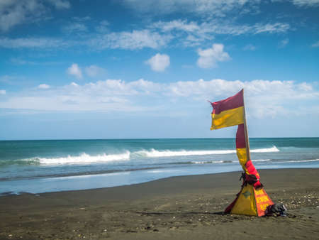 Life Guard Flags at Karekare Beach Auckland New Zealand